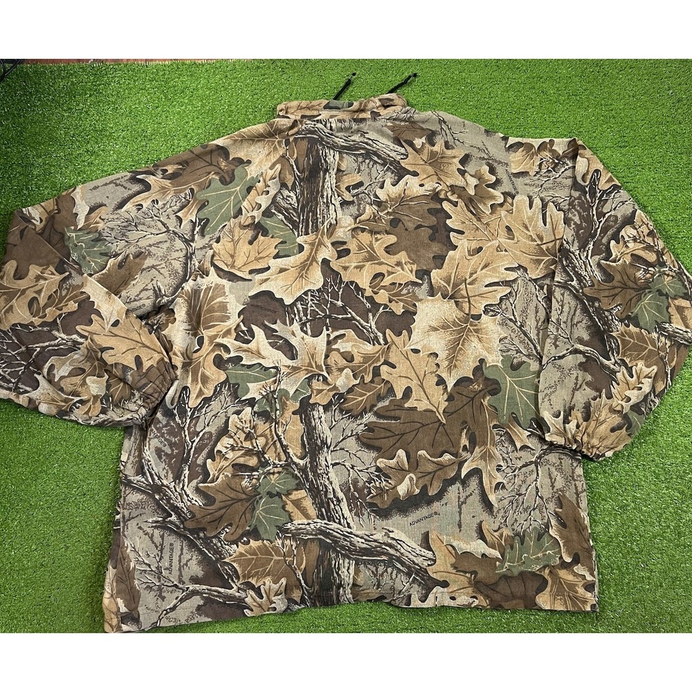 Vintage Camo Mesh Jacket L/XL Outerwear Zip Up Real Tree spartan USA Made EUC
